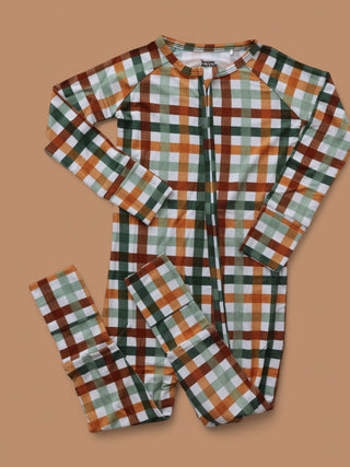 AUTUMN PLAID DREAM ROMPER