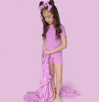 FOREVER LILAC RIB DREAM BOW HAIR CLIPS