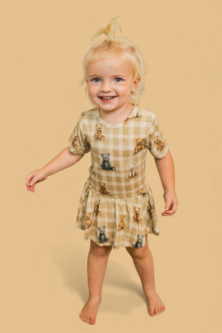 TEDDY CHECK DREAM BODYSUIT DRESS