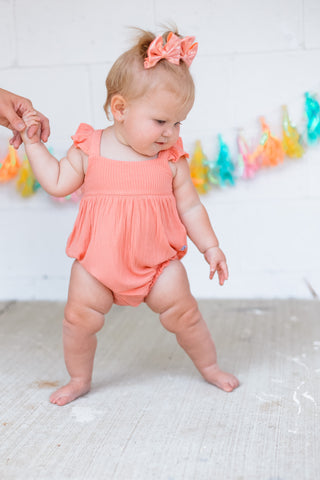 CORAL RIB DREAM BUBBLE ROMPER