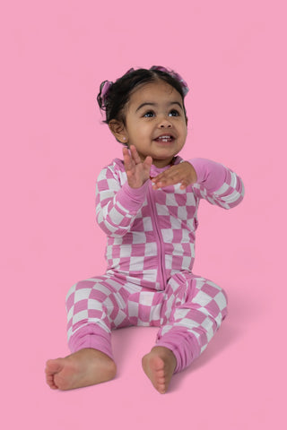 BUBBLEGUM CHECKERS DREAM ROMPER