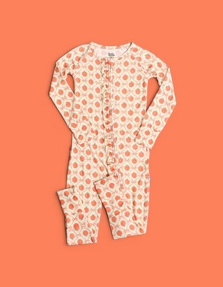 PEACH PERFECT BOWS DREAM RUFFLE ROMPER