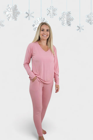 MAUVE RIB WOMEN’S JOGGER DREAM SET