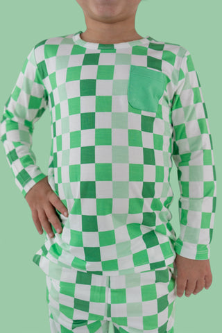 LUCKY CHECKERS LONG SLEEVE DREAM POCKET TEE