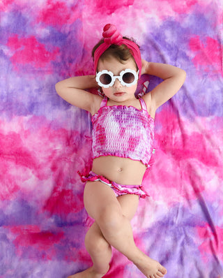 CANDY CLOUDS DREAM SMOCKED TWO PIECE SWIM SUIT