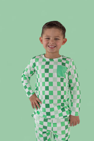 LUCKY CHECKERS LONG SLEEVE DREAM POCKET TEE