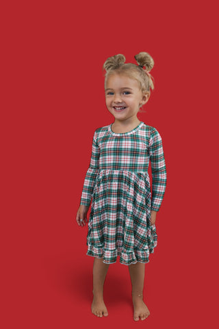 MERRY TARTAN DREAM RUFFLE DRESS