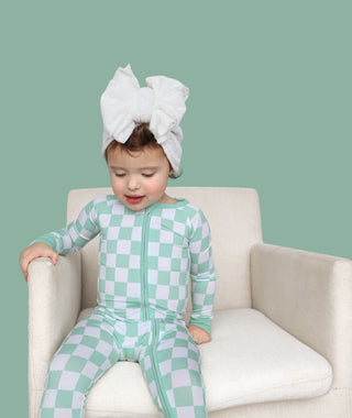 MINT CHECKERS DREAM ROMPER