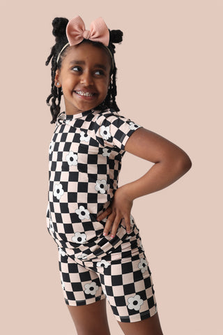 RETRO DAISY CHECKS DREAM SHORT SET