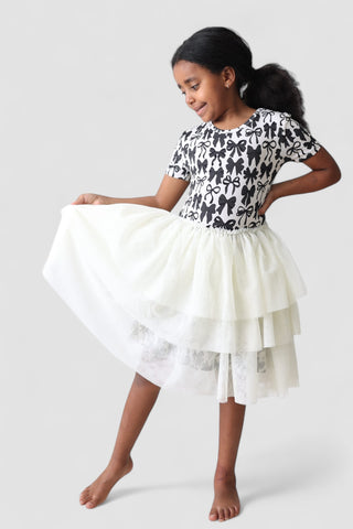 NEUTRAL BOWS DREAM TUTU DRESS