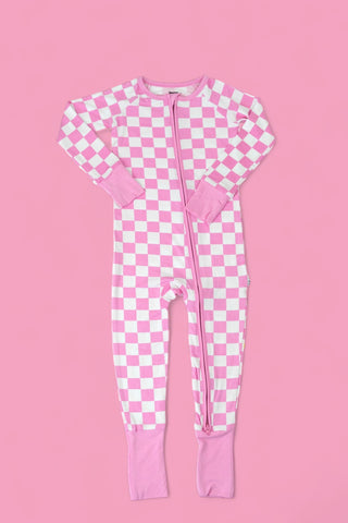 BUBBLEGUM CHECKERS DREAM ROMPER