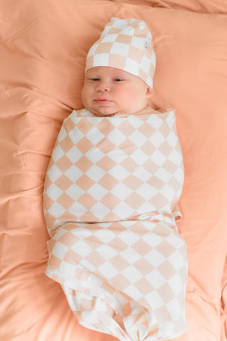 SANDY CHECKERS DREAM SWADDLE & BEANIE