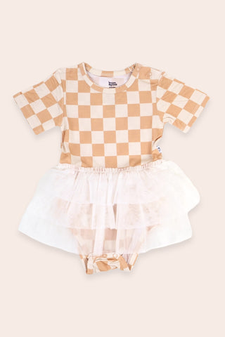 SANDY CHECKERS DREAM TUTU BODYSUIT DRESS