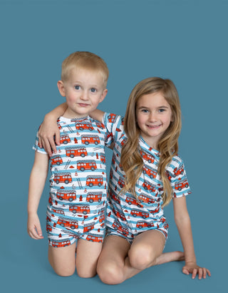 FIRETRUCK FRENZY DREAM SHORT SET