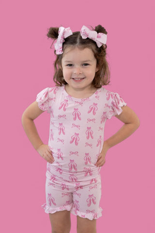 BALLET BOW BLISS DREAM RUFFLE SHORT SET