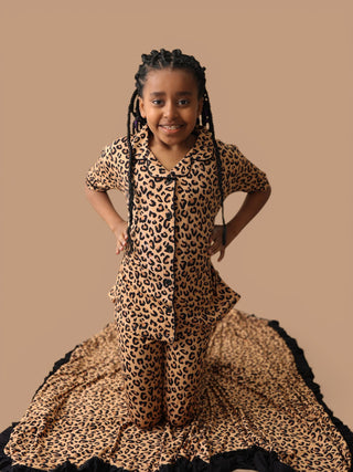 LEOPARD DREAM GIRL'S FLARE SET