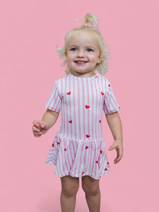 SWEETHEART STRIPES DREAM BODYSUIT DRESS