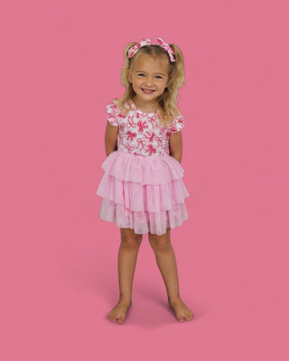 BOW CHECKERED CHARM DREAM CAP SLEEVE TUTU DRESS