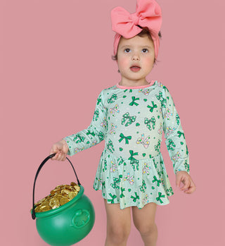 CLOVER BOWS LONG SLEEVE DREAM BODYSUIT DRESS