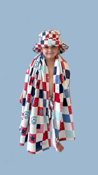 HOME OF THE FREE CHECKERS DREAM BUCKET HAT