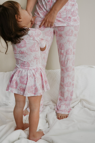 BLUSH BUNNY TOILE DREAM BODYSUIT DRESS