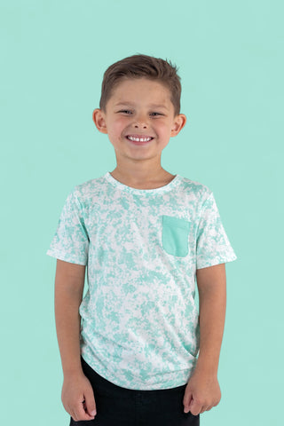 SEAFOAM TIE DYE DREAM POCKET TEE