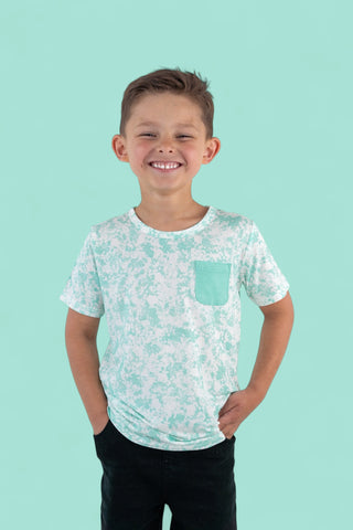 SEAFOAM TIE DYE DREAM POCKET TEE