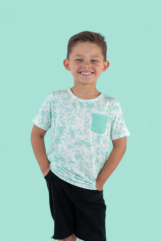 SEAFOAM TIE DYE DREAM POCKET TEE