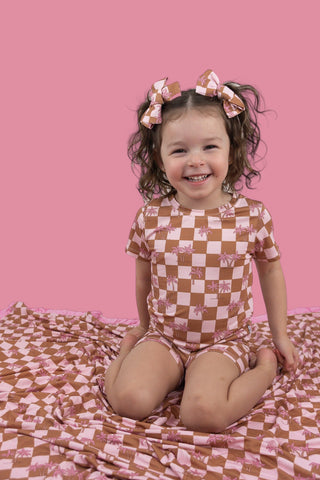 EXCLUSIVE SUNSET BEACH CHECKERS DREAM SHORT SET