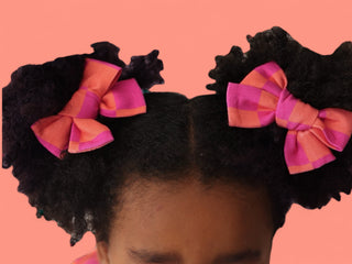 NEON DREAMS CHECKERS DREAM BOW HAIR CLIPS