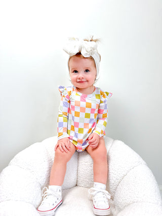 LUCKY CHARM CHECKS DREAM BUBBLE ROMPER