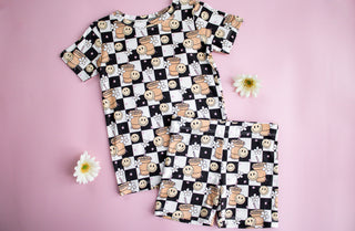 SMILEY CUP OF CHECKERS DREAM SHORT SET