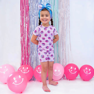 PINK TIE DYE SMILEY DREAM SHORT SET