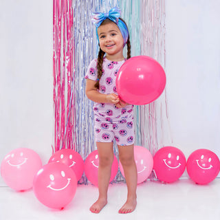 PINK TIE DYE SMILEY DREAM SHORT SET