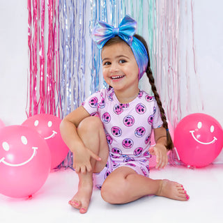 PINK TIE DYE SMILEY DREAM SHORT SET