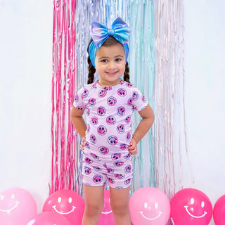 PINK TIE DYE SMILEY DREAM SHORT SET