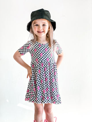 FIERCE CHECKZZZ DREAM RUFFLE DRESS