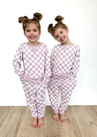 PERIWINKLE CHECKERS DREAM PULLOVER