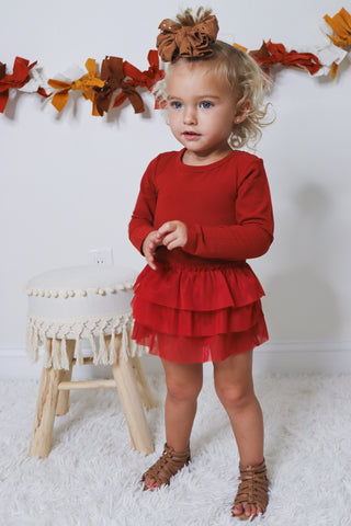 BRICK RIB DREAM TUTU BODYSUIT DRESS