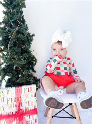 CHEERFUL CHECKS DREAM TUTU BODYSUIT DRESS