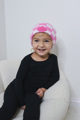 BUBBLEGUM CHECKERS DREAM BEANIE