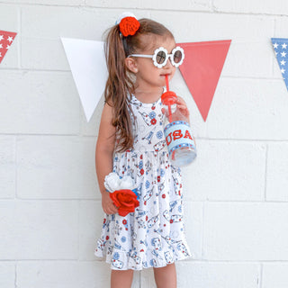 LITTLE MISS USA DREAM RUFFLE DRESS