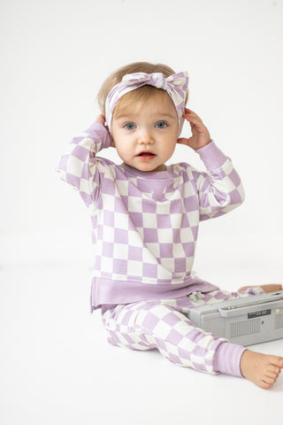 PERIWINKLE CHECKERS DREAM PULLOVER