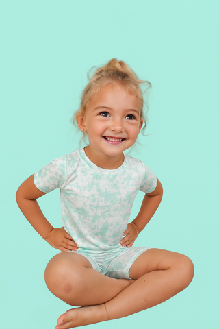 SEAFOAM TIE DYE DREAM SHORT SET
