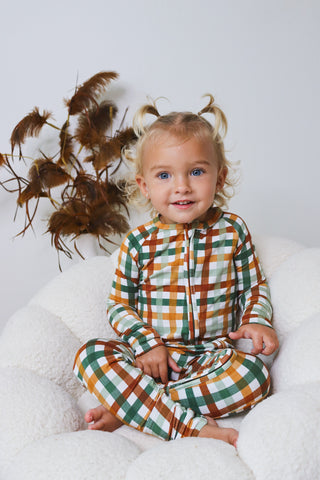 AUTUMN PLAID DREAM ROMPER