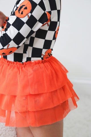 PUMPKIN CHECKMATE DREAM TUTU BODYSUIT DRESS