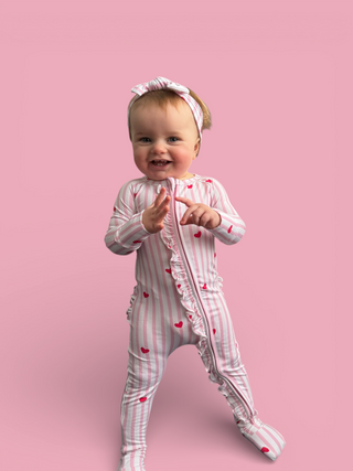 SWEETHEART STRIPES DREAM RUFFLE ROMPER