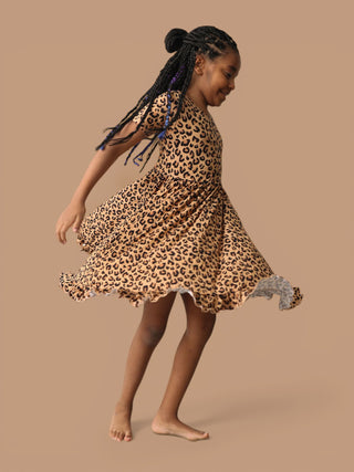LEOPARD DREAM RUFFLE DRESS