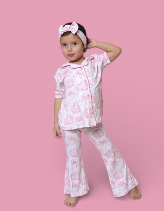BLUSH BUNNY TOILE DREAM GIRL'S FLARE SET