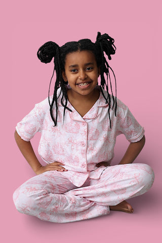 BLUSH BUNNY TOILE DREAM GIRL'S FLARE SET